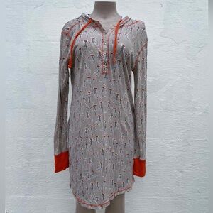 munki munki Gray Pajama Top with Red Trim